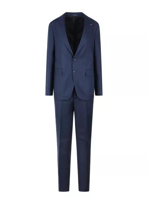 Tagliatore - Linen Single-Breasted Tailored Suit - Größe 46 - blue