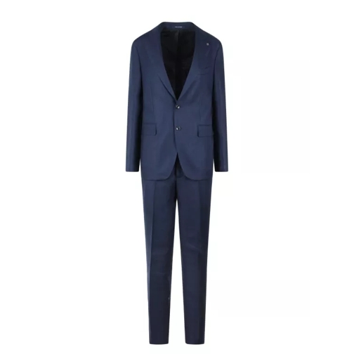 Tagliatore Linen Single-Breasted Tailored Suit Blue 