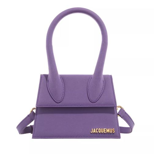 Jacquemus Le Chiquito Moyen Leather Handbag Purple Axelremsväska