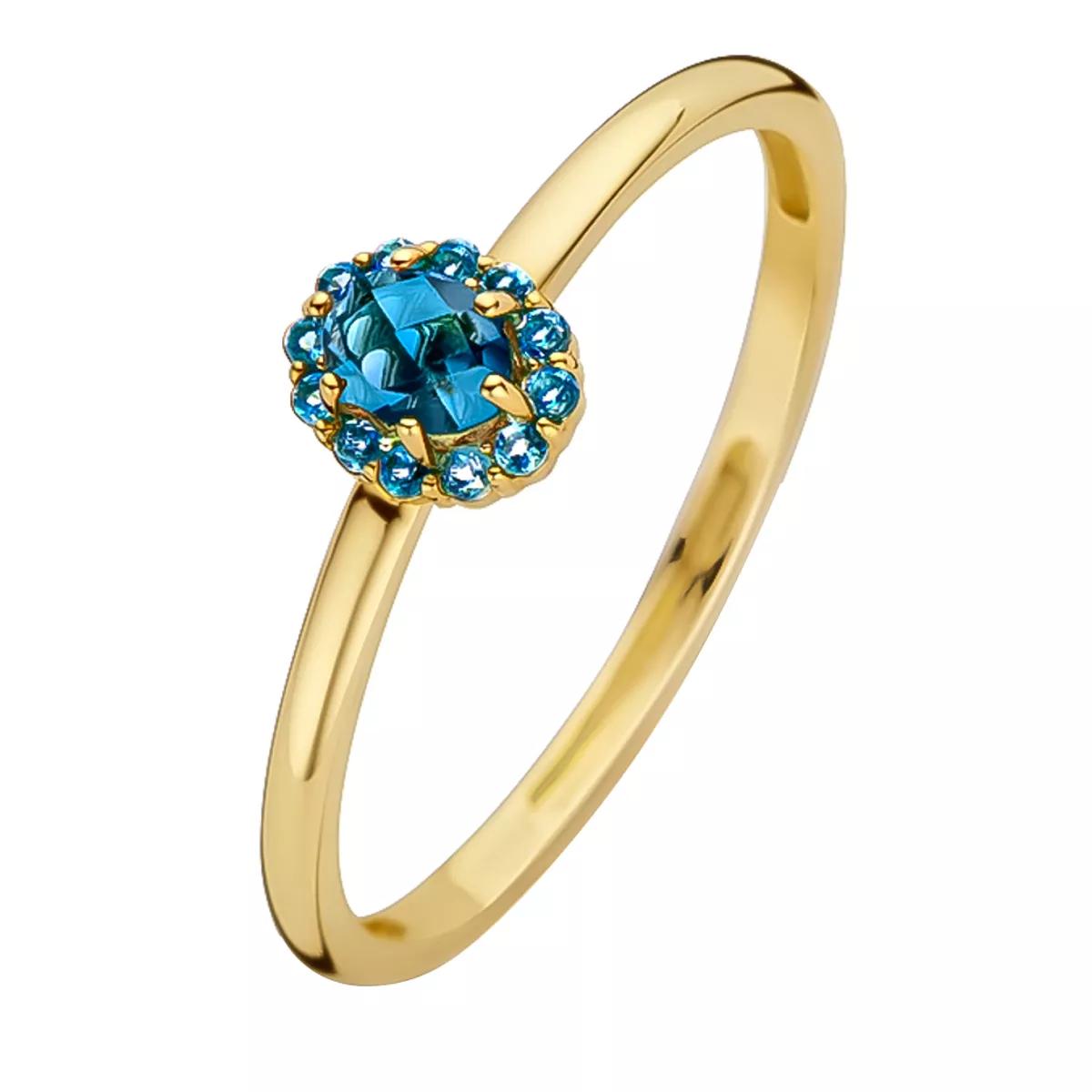 Blush Ring - Ring 1226YLB - Gold (14k) with London blue Topaz - Gr. 54 - in Gold - für Damen