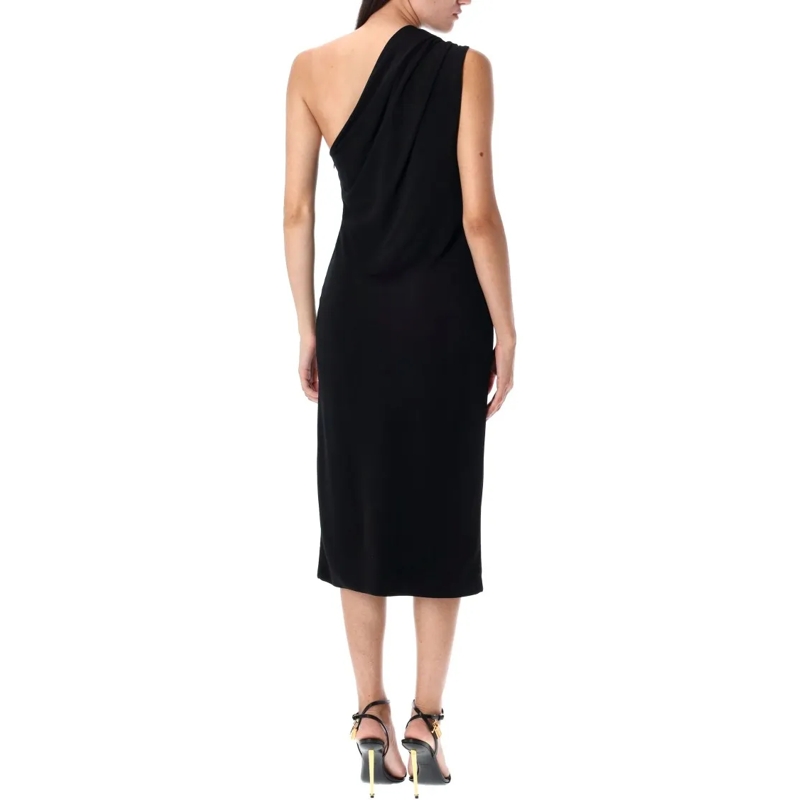 Tom Ford Midi-jurk One Shoulder Midi Dress Black