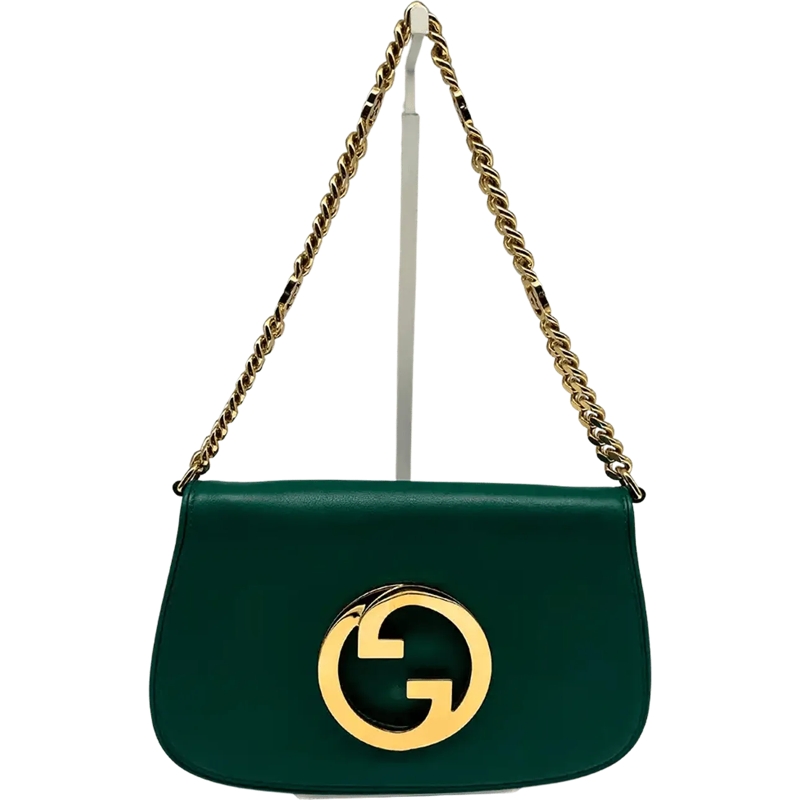 Gucci Tote Gucci Blondie small green leather interlocking G h grün