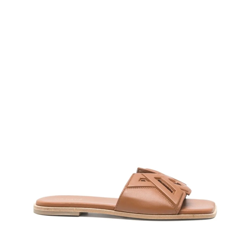 Vic Matié Sandalen Taupe Brown Flat Sandals Brown