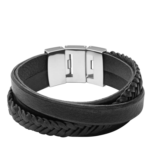 Fossil Multi-Strand Leather Bracelet Black Armband