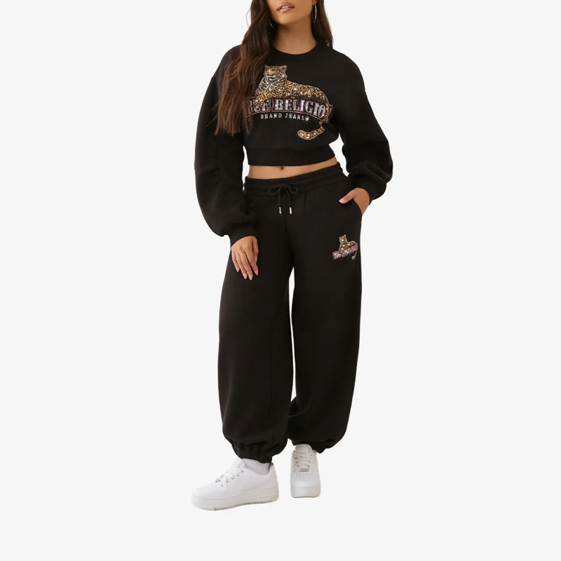 True Religion Jogginghose Sweatpant LEOPARD CRYSTAL BAGGY schwarz(Image 2)