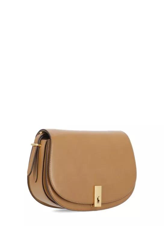 Polo Ralph Lauren Shoppers Brown Smooth Leather Shoulder Bag in bruin