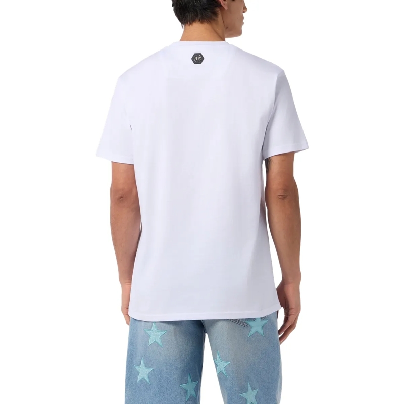 Philipp Plein T-Shirt Round Neck T-Shirt Logo Hexagon weiss(Image 2)