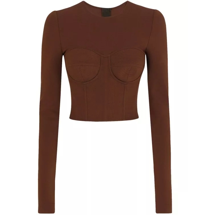 Brown jersey top discount