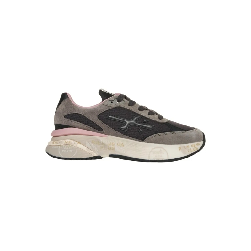 Premiata Lage-top sneaker Dynamic Grey Sneakers With Suede And Mesh Elements Grey