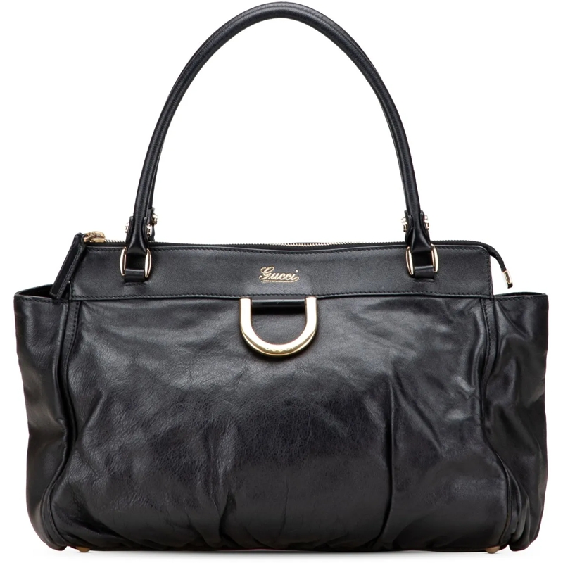 Gucci Shopper Leather Abbey D Ring Tote schwarz