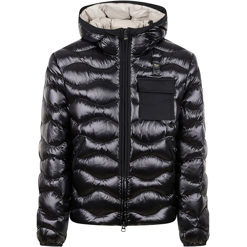 Blauer Doudoune Coats Black schwarz
