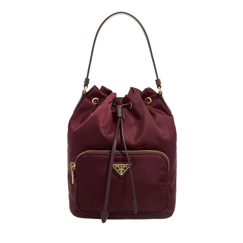 Prada Crossbody Bag Vela Bucket Bag Bordeaux