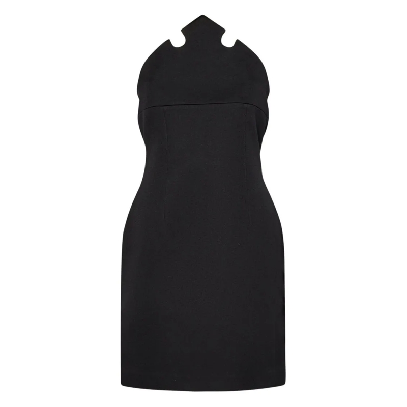Coperni Minikleid Sculptural Neckline Black Mini Dress Black