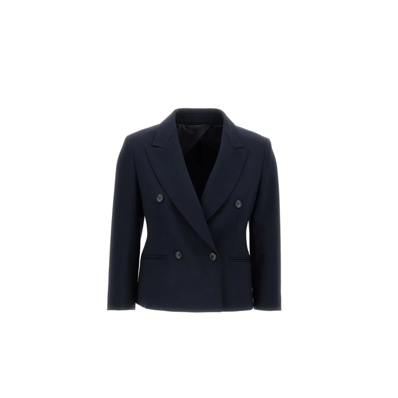 Max Mara Blazer Double-Breasted Cropped Jacket Black