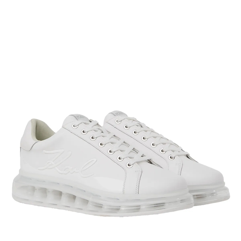 Karl Lagerfeld Low-Top-Sneaker KAPRI KUSHION SIGNIA GLÄNZENDE SNEAKER weiss