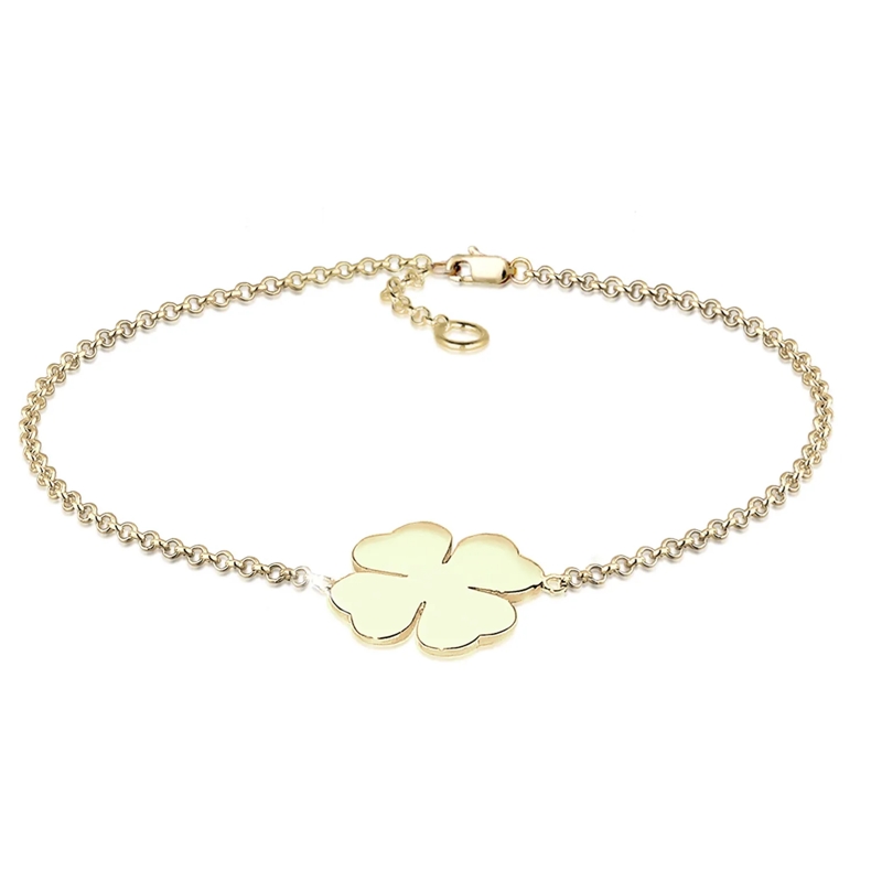 Elli Armband Armband Kleeblatt Glücksbringer 375 Gelbgold gold
