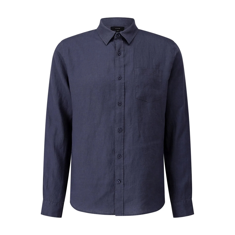 Vince  Freizeithemd aus Leinen Dunkelblau