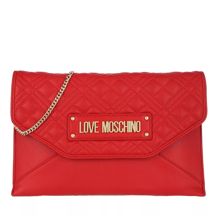 Love moschino best sale red clutch bag