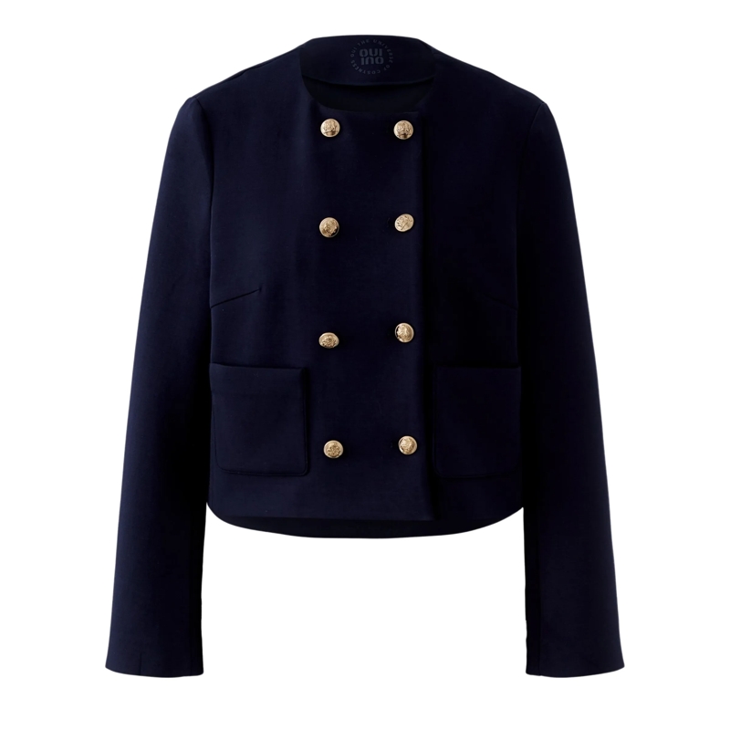 Oui Blouson Jacke Scuba dunkel-blau