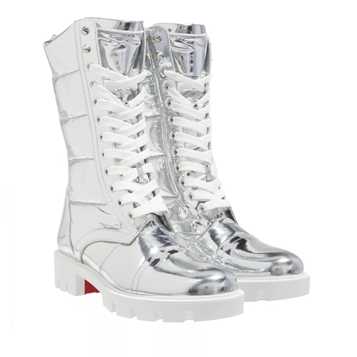 Christian Louboutin Pavleta Flat Boots Silver Stivali da pioggia