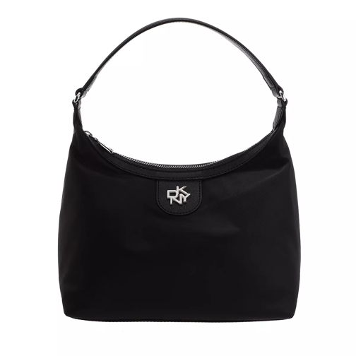 DKNY Carol Medium Pouchette Black Silver Hobo Bag