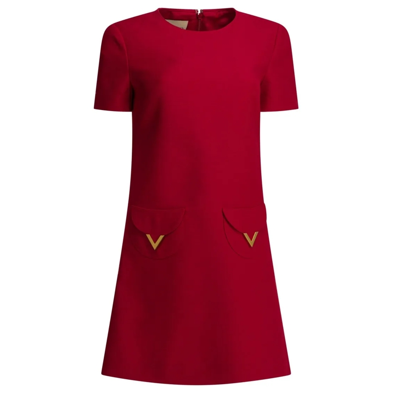 Valentino Garavani Mini-robe Red Mini Dress With Flared Skirt Red