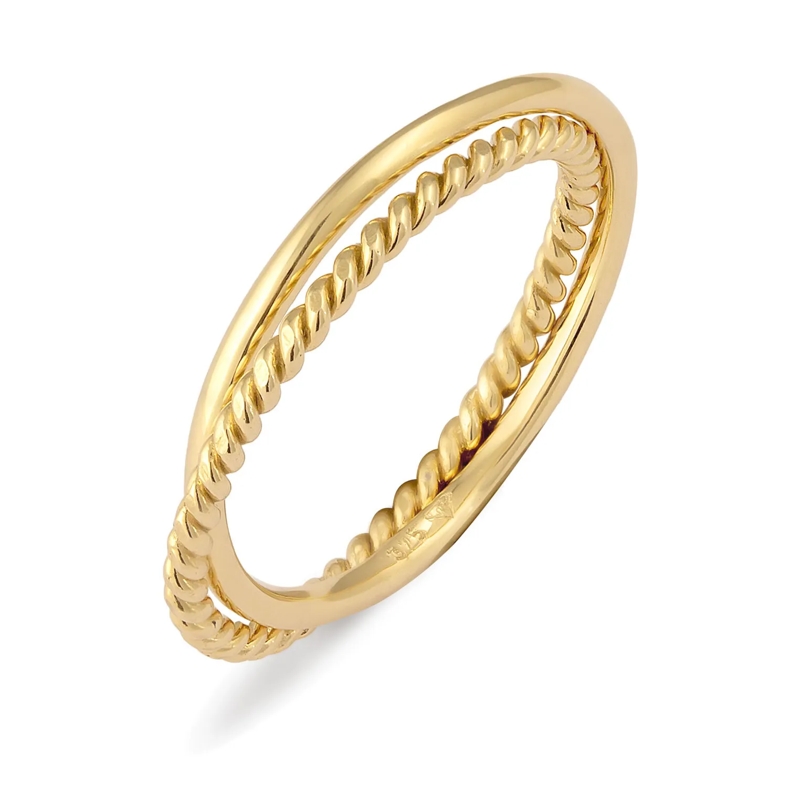Elli Ring Ring Wickelring Klassik Fein Gedreht 375 Gelbgold gold