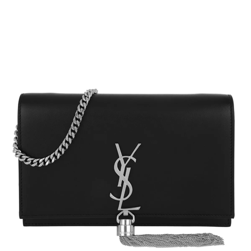 Saint Laurent Kate Chain Tassel Wallet Leather Black/Silver Cross body-väskor
