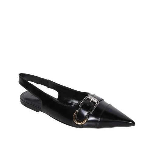 Givenchy Ballerine Glossy Leather Flat Slingbacks With A Sharp Pointe Black