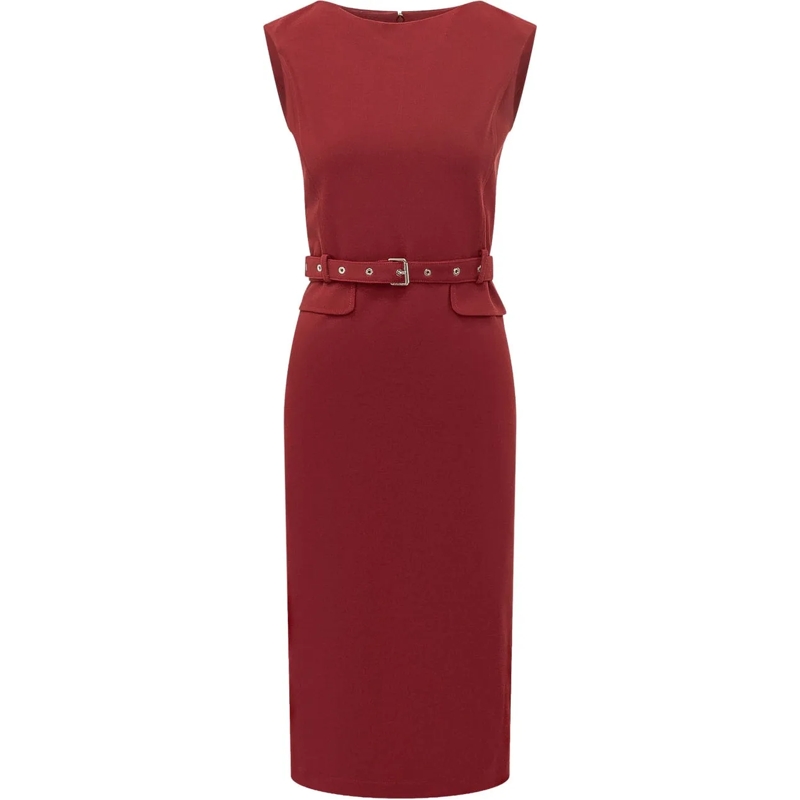 Pinko Maxikleid Abito Acalypha Midi con Cintura braun