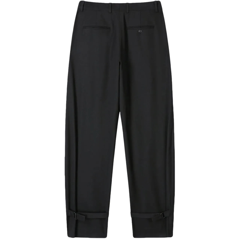 Tony Wack  Pantalone Twill Curved Leg Strap Wool Nero schwarz