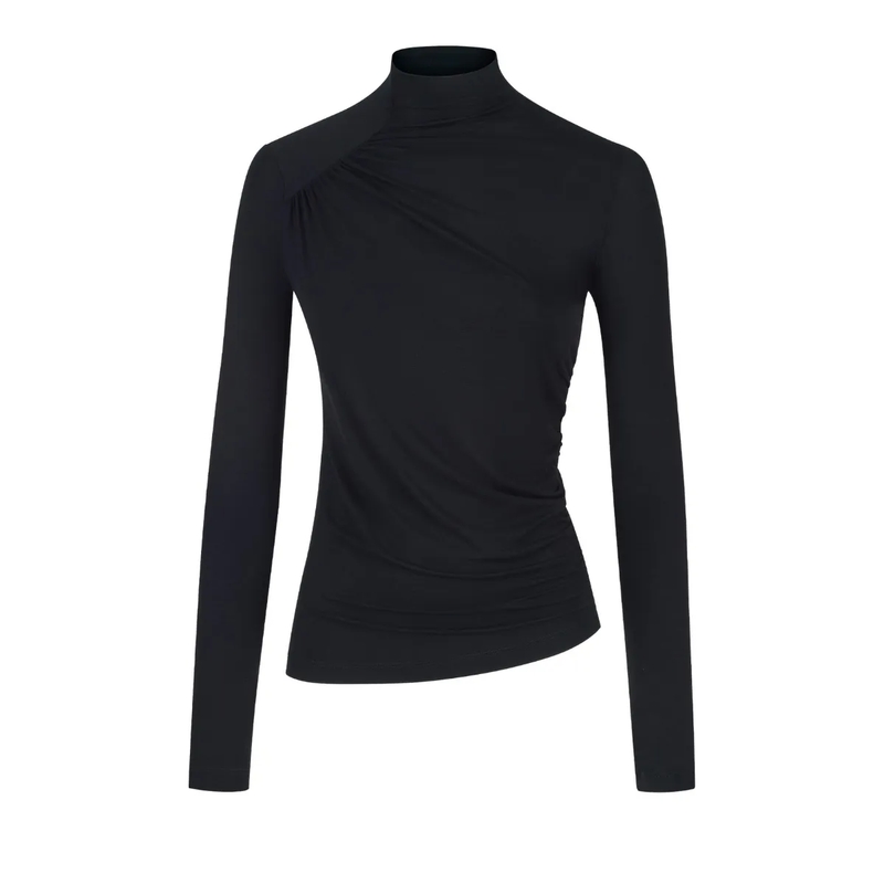 Helene Galwas Longsleeve Figurbetontes Longsleeve LETITIA- Körpernahes Lo schwarz