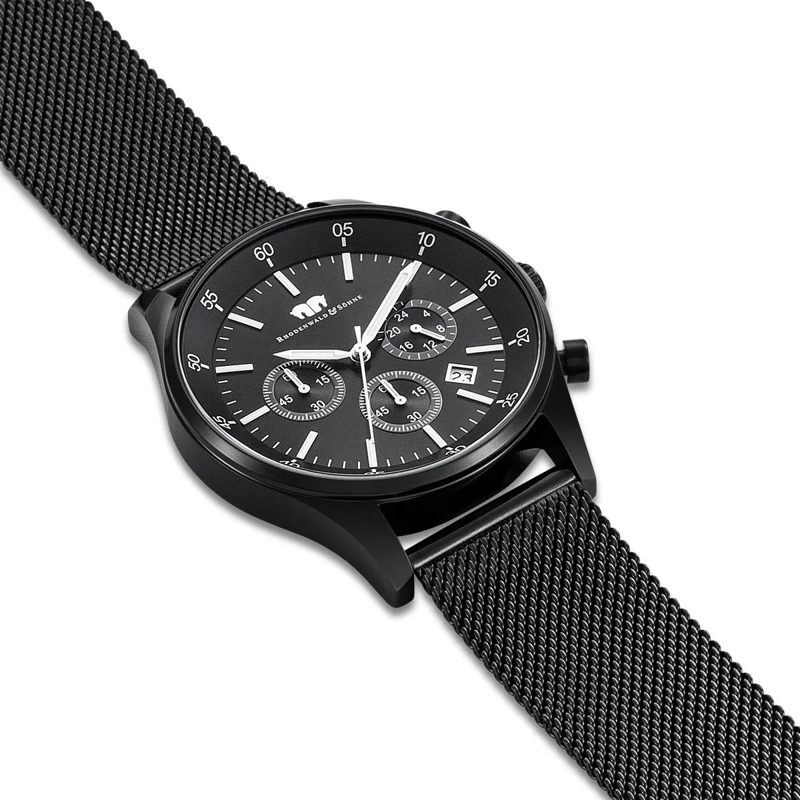 Rhodenwald & Söhne Automatikuhr Herren Armbanduhr Goodwill Edelstahl schwarz(Image 6)