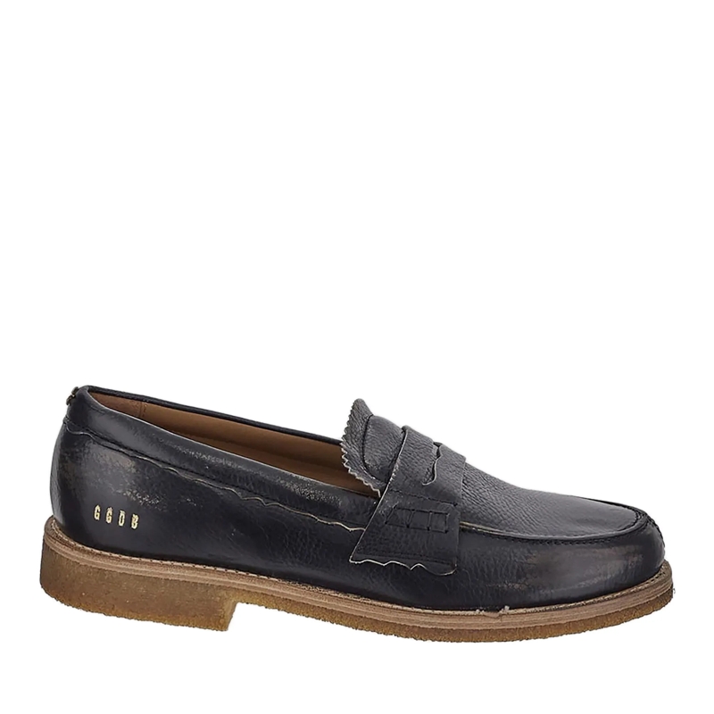 Golden Goose Lage-top sneaker Distressed Black Leather Loafers With Vintage Char Black