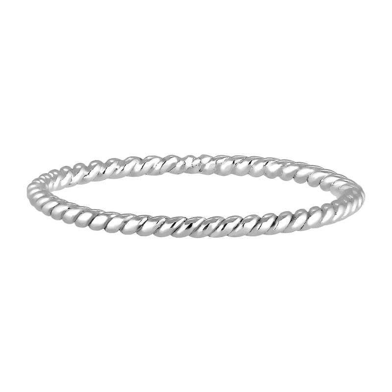 Elli Ring Ring Twisted Gedreht Basic Minimal Look 585 Weißgo silber(Image 2)