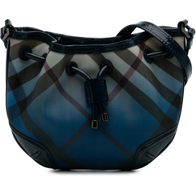 Burberry Schultertasche Supernova Check Coated Canvas Gradient Drawstring  blau