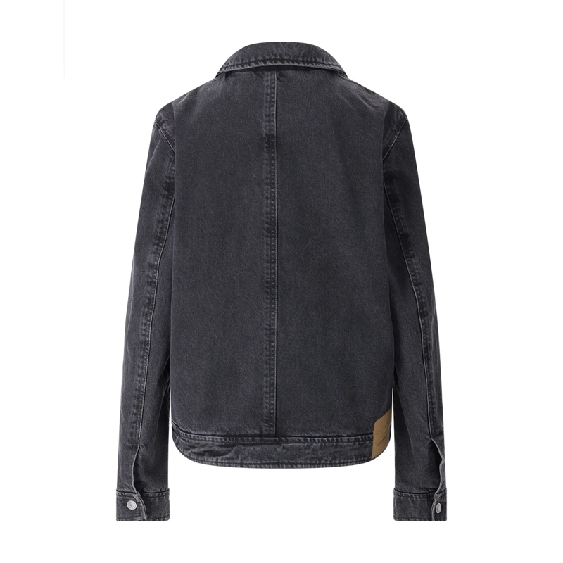 AMI Paris Übergangsjacke Jeansjacke mit Logo grau(Image 3)