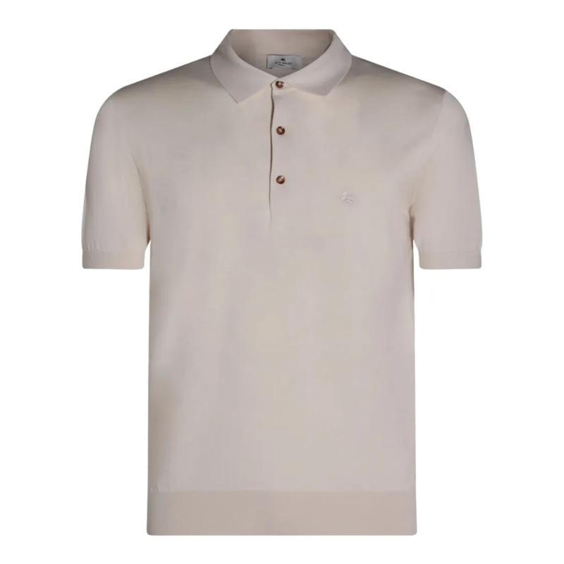 Etro Polohemd Minimalist White T-Shirt With Crew Neckline Neutrals