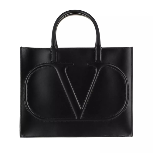 Valentino Garavani V Logo Tote Bag Leather Black Tote