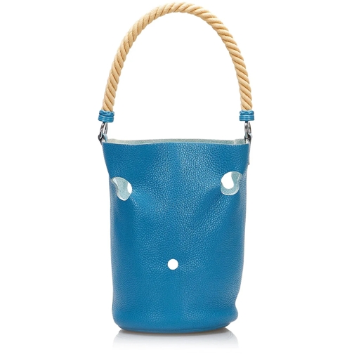 Hermès Tote 2005 Clemence Mangeoire Bucket PM blau