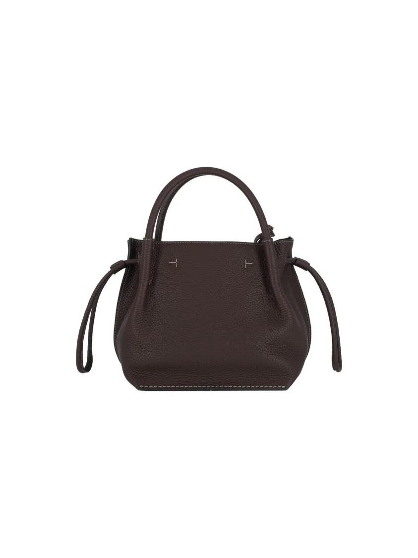 TOD'S Bucket bags Brown Pebbled Leather Mini Bucket Bag in bruin