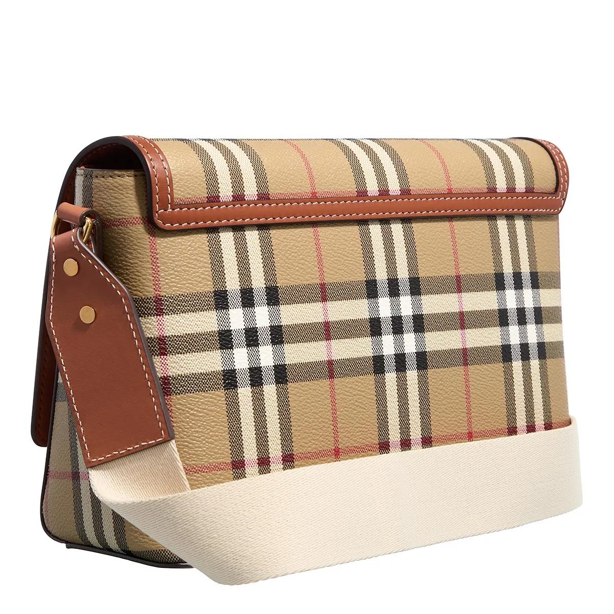 Burberry Luxe Leren Schoudertas met Ruitpatroon Brown Dames