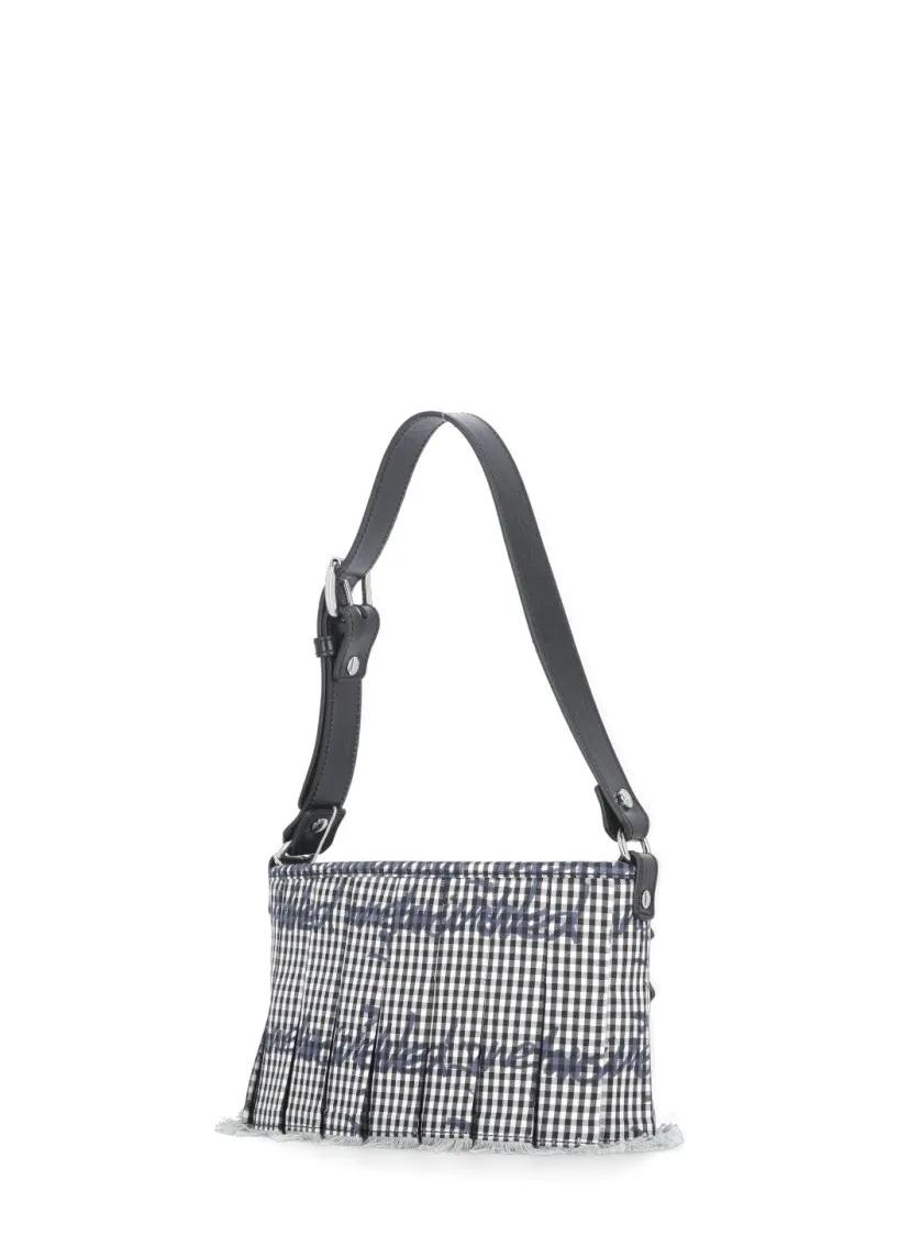 Vivienne Westwood Hobo bags Check Pattern Cotton Shoulder Bag in grijs