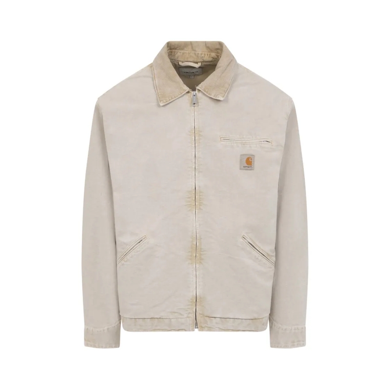 Carhartt Wip  Textured Organic Cotton Jacket With Pointed Collar Brown