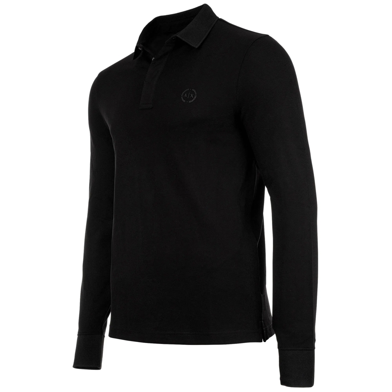 Armani Exchange Polohemd Armani Exchange A|X ARMANI EXCHANGE Herren Langarm schwarz(Image 3)