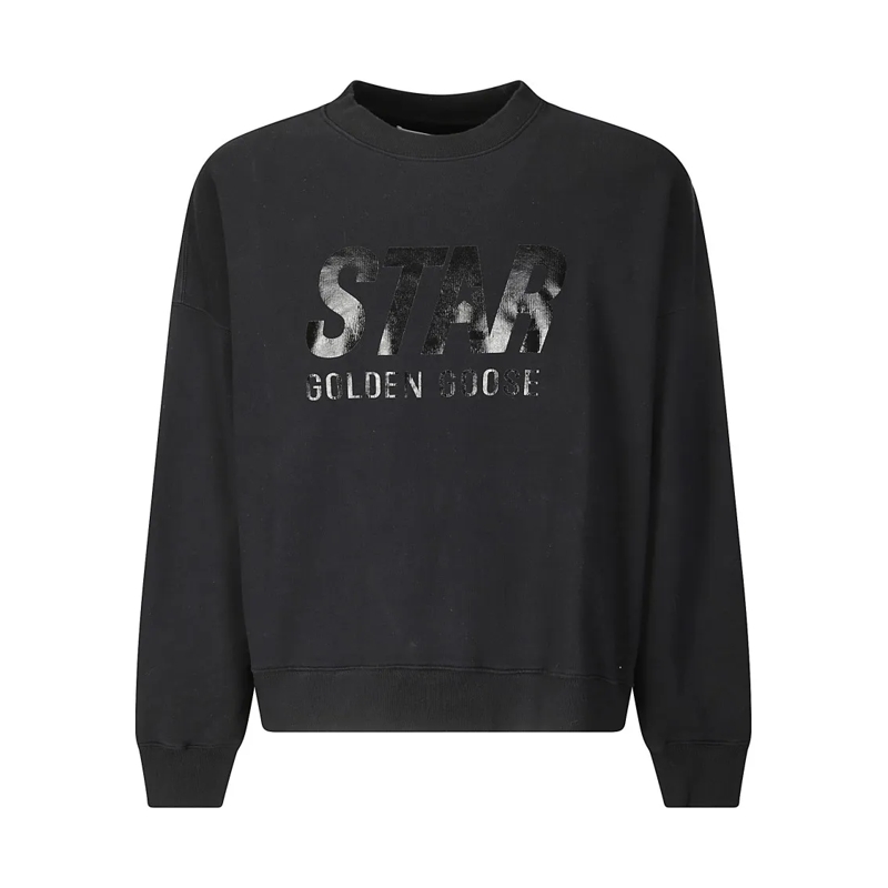Golden Goose  Star Unisex Boxy Crewneck Sweatshirt Black