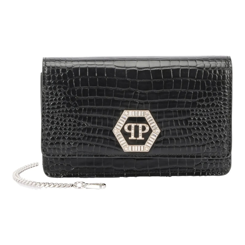 Philipp Plein Clutch Clutch Bag Cocco Hexagon schwarz
