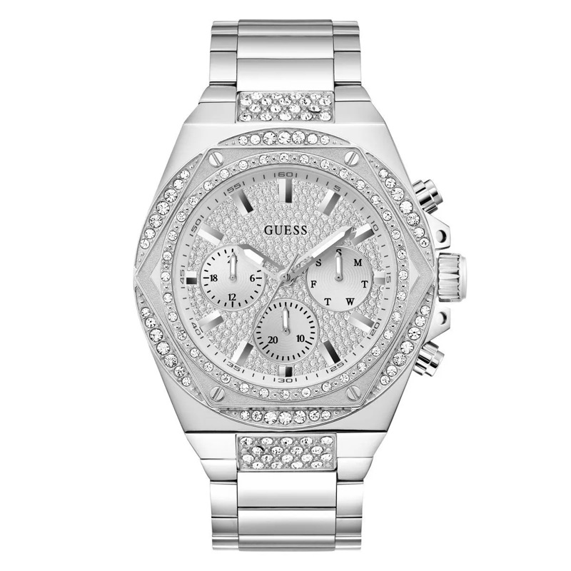 Guess Quarzuhr Quarz-Analoguhr Fury silber