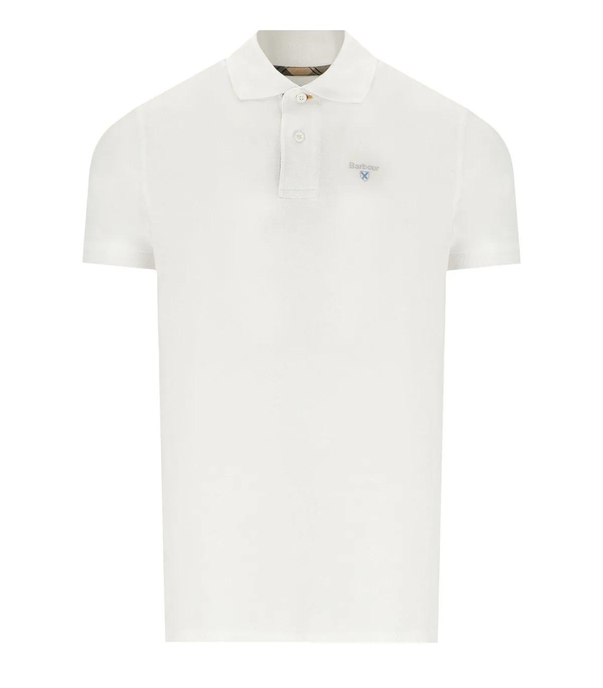 Thumbnail - Barbour - BARBOUR TARTAN PIQUE WEISS POLOSHIRT - Größe L - weiß