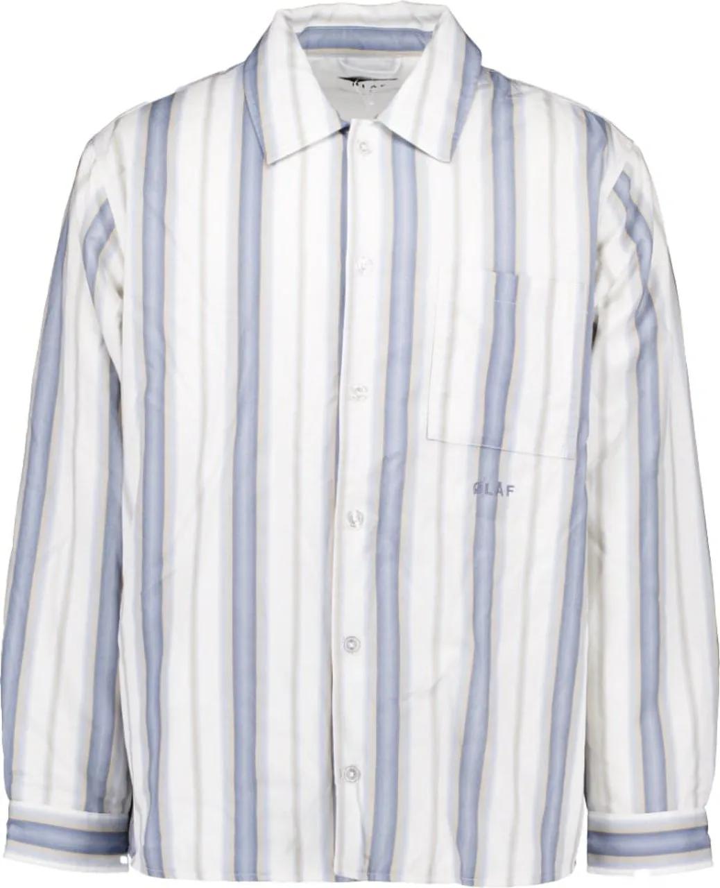 Thumbnail - ØLÅF - olaf Padded Stripe Overshirts Wit M160509 - Größe L - weiß